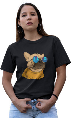 LIVE BINDAS Graphic Print Women Round Neck Black T-Shirt