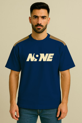 Culish Trend Printed Men Round Neck Blue T-Shirt
