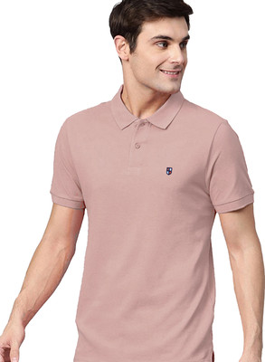 SR Fashion Solid Men Polo Neck Orange T-Shirt