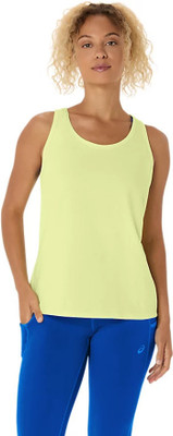 Asics Casual Solid Women Yellow Top