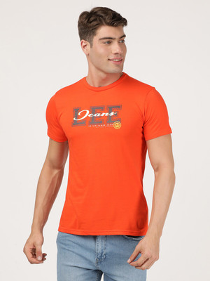 LEE Solid Men Round Neck Red T-Shirt
