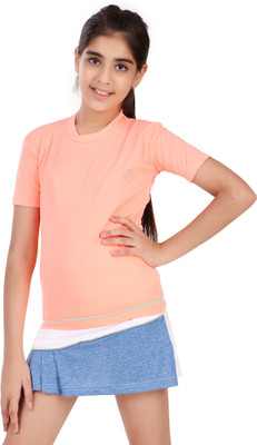 VECTOR X Solid Women Round Neck Pink T-Shirt
