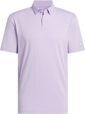 ADIDAS Striped Men Polo Neck Purple, White T-Shirt
