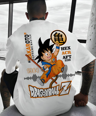 HexaCraft Graphic Print Men Round Neck White T-Shirt