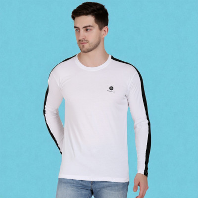 Faricon Trend Solid Men Round Neck White T-Shirt