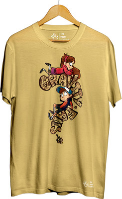 THE PRINT PLATTER Graphic Print Men Round Neck Beige T-Shirt