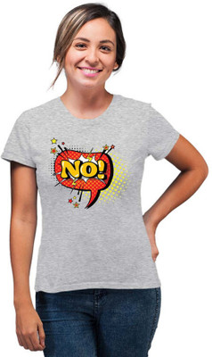 SmarTee Street Printed Women Round Neck Grey T-Shirt
