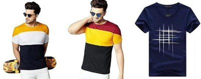 ATTITUDE START OF FASHION Printed Men Round Neck Multicolor T-Shirt