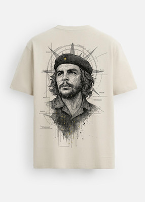 J&JP Graphic Print Men Round Neck Beige T-Shirt