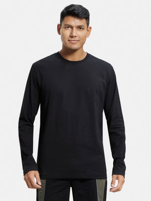 JOCKEY Solid Men Round Neck Black T-Shirt