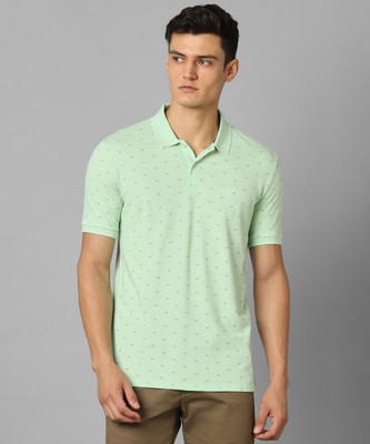 Allen Solly Printed Men Polo Neck Green T-Shirt