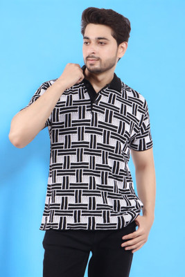 LWALS Printed Men Polo Neck Multicolor T-Shirt