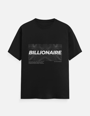 LATESTTRENDS Graphic Print, Typography Men Round Neck Black T-Shirt