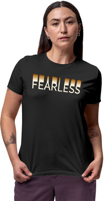 Fighterhero Printed Women Round Neck Black T-Shirt