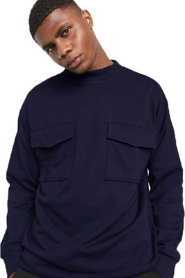 Styvibe Solid Men Round Neck Black T-Shirt