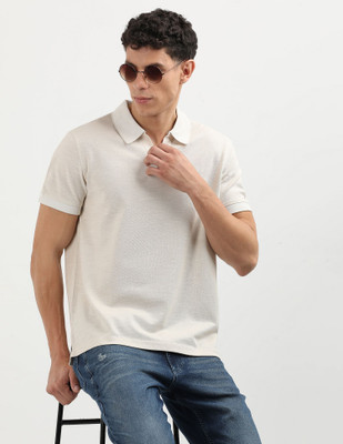 TOMMY HILFIGER Solid Men Polo Neck White T-Shirt