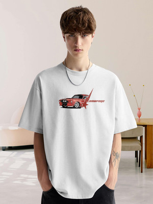 Pronk Printed Men Round Neck White T-Shirt