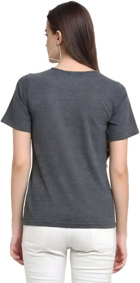 SZN Graphic Print Women Round Neck Grey T-Shirt