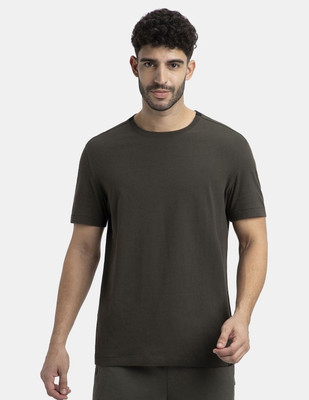 JOCKEY Solid Men Round Neck Dark Green T-Shirt