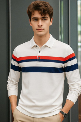 Bolderift Solid Men Polo Neck White T-Shirt