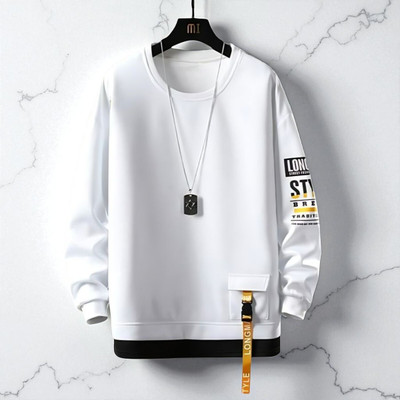 FASHIUM Printed Men Round Neck White T-Shirt