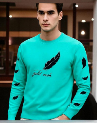 Autna Printed Men Round Neck Green T-Shirt