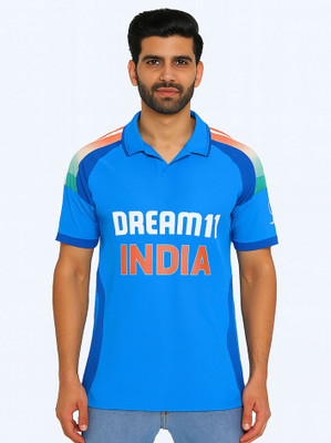 Ryze Printed Men Polo Neck Blue T-Shirt