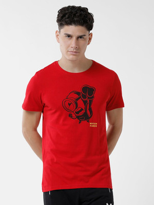 WROGN Printed Men Round Neck Red T-Shirt