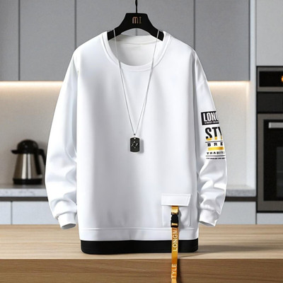 FASHIUM Printed Men Round Neck White T-Shirt