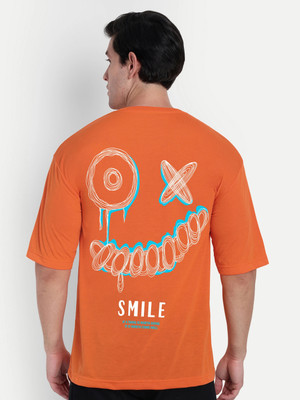 SCOTT FINCHER Graphic Print Men Round Neck Orange T-Shirt