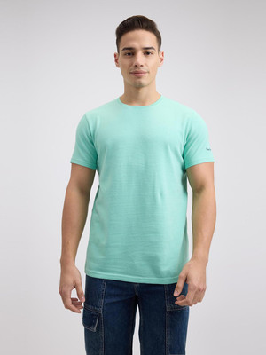 Pepe Jeans Solid Men Crew Neck Green T-Shirt