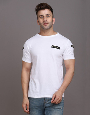 Lawful Casual Printed Men Round Neck White T-Shirt