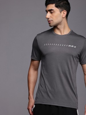 HRX by Hrithik Roshan Printed Men Round Neck Grey T-Shirt