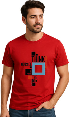KMBCO Printed Men Round Neck Red T-Shirt