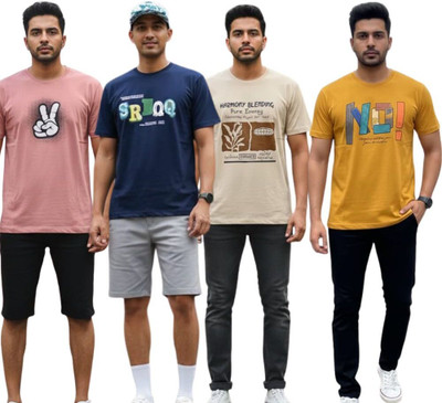 Untldla Graphic Print Men Round Neck Multicolor T-Shirt