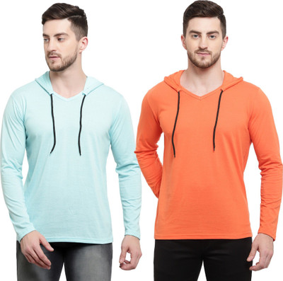 Tresna Trending Solid Men Hooded Neck Multicolor T-Shirt