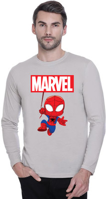 ManGOD Printed Men Round Neck Grey T-Shirt
