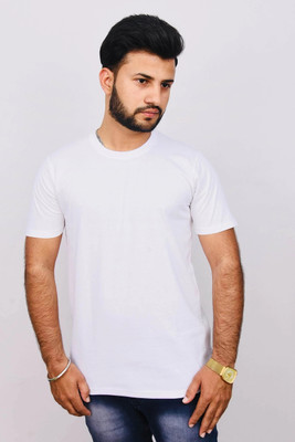 Picture Affairs Production Solid Men Round Neck Dark Blue, Red, White, Blue, Yellow T-Shirt