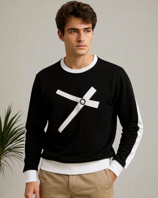 Autna Printed Men Round Neck Black T-Shirt