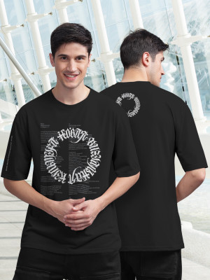 Bullmer Printed Men Round Neck Black T-Shirt