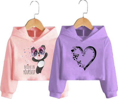 Kushi flyer Printed Women Hooded Neck Pink, Purple T-Shirt
