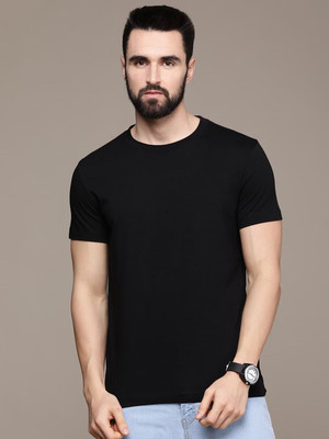 RULEDBYSUN Solid Men Round Neck Black T-Shirt