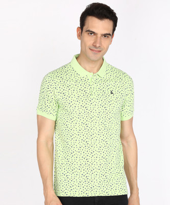 PARX Printed Men Polo Neck Green T-Shirt