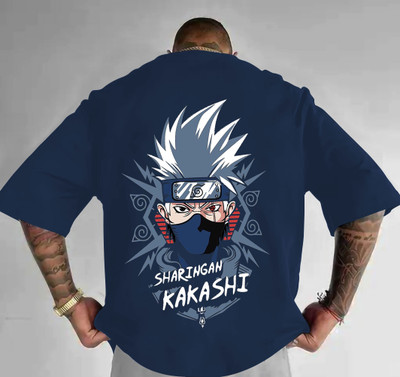 TeeBrozz Printed Men Round Neck Dark Blue T-Shirt