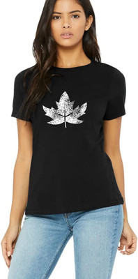 Nilan Tees Wear Printed Women Round Neck Black T-Shirt