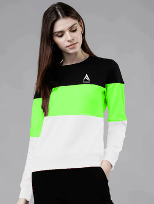 Kroptee Colorblock Women Round Neck Multicolor T-Shirt