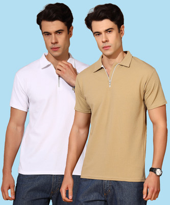METRONAUT Solid Men Polo Neck Multicolor T-Shirt