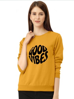 QEEN STAR FASHION Typography Women Round Neck Yellow T-Shirt