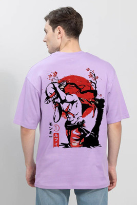 Clickwell Trend Printed Men Round Neck Purple T-Shirt