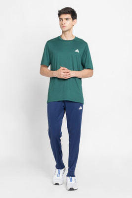ADIDAS Solid Men Round Neck Green T-Shirt